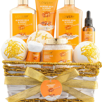 Deluxe 10-Piece Beauty Kit - Almond Milk and Honey Beauty Package - Organic Care Package
