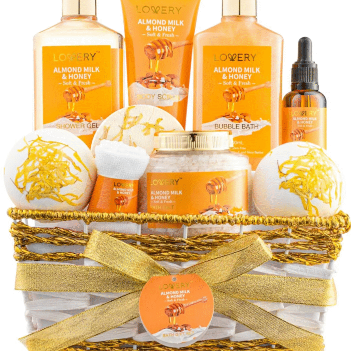 Deluxe 10-Piece Beauty Kit - Almond Milk and Honey Beauty Package - Organic Care Package - Image 1