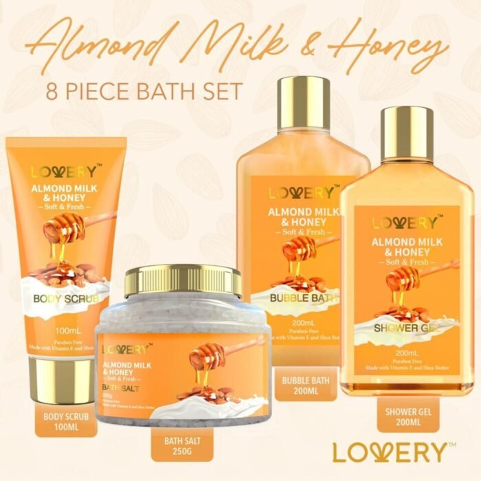 Deluxe 10-Piece Beauty Kit - Almond Milk and Honey Beauty Package - Organic Care Package - Image 2